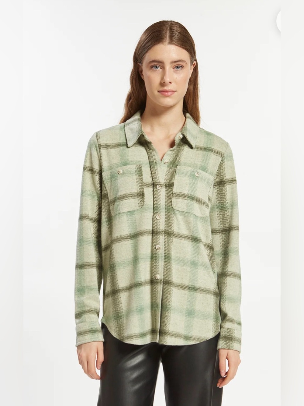 Thread & Supply Lewis Green Plaid Button-Up Shirt